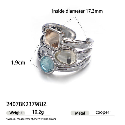 Irregular Zircon Delicate Adjustable Ring