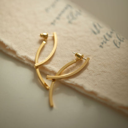 Simple Long Elegant Clip Earrings