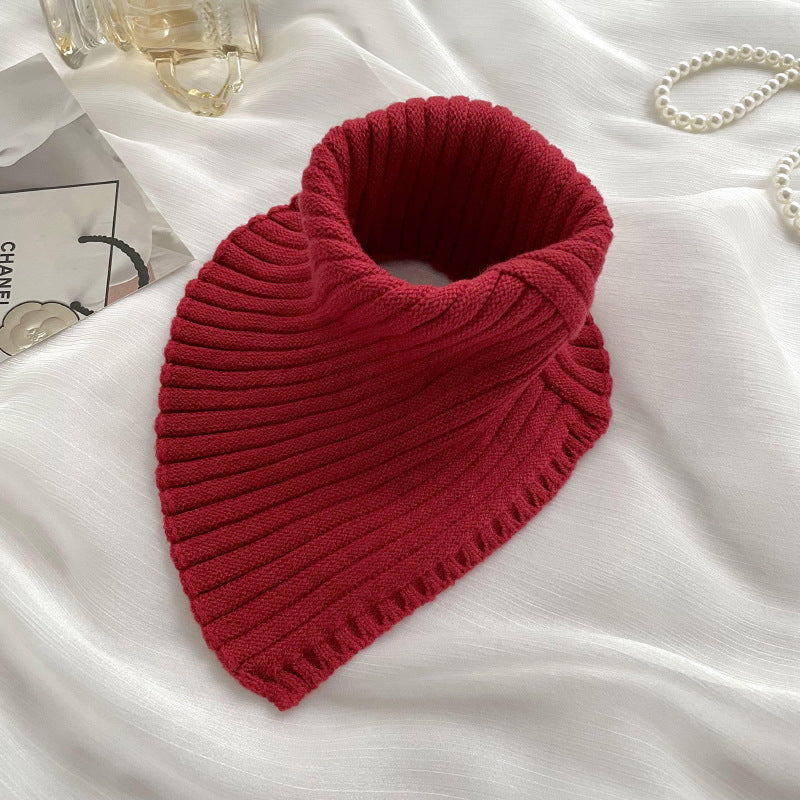 Solid Color High Collar Warm Knit Scarve