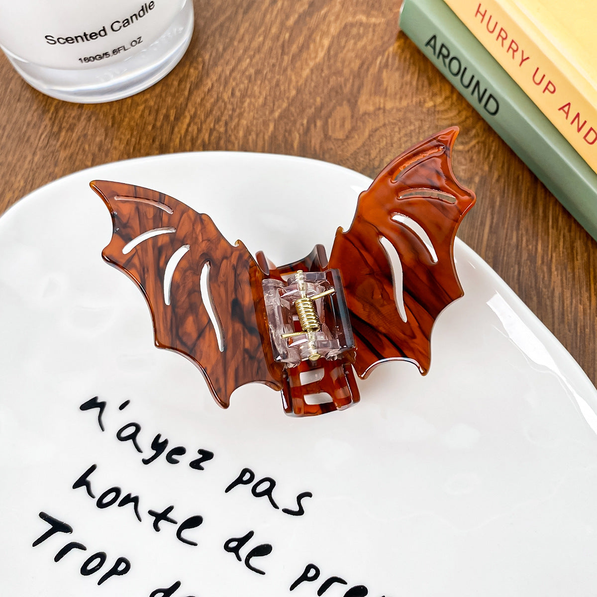 Gothic Halloween Bat Colorful Hair Claw