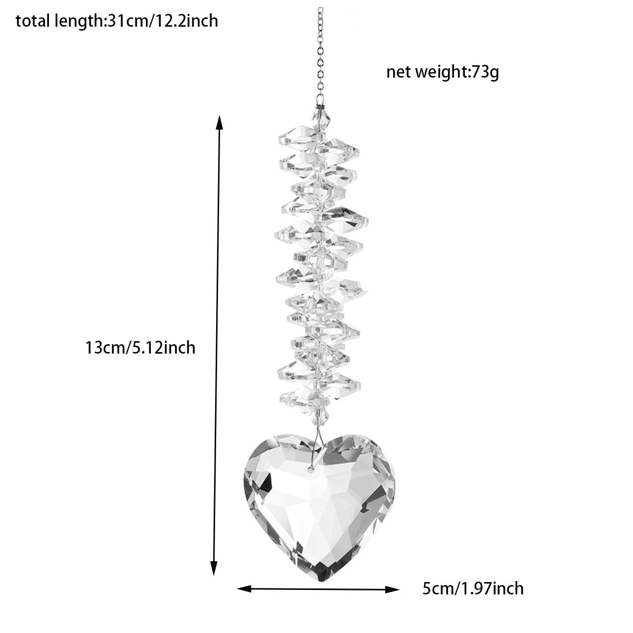 Love Irregular Crystal Home Hangings