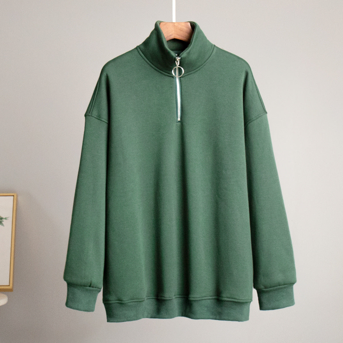 Loose Lapel Zipper Hoodie