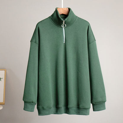 Loose Lapel Zipper Hoodie