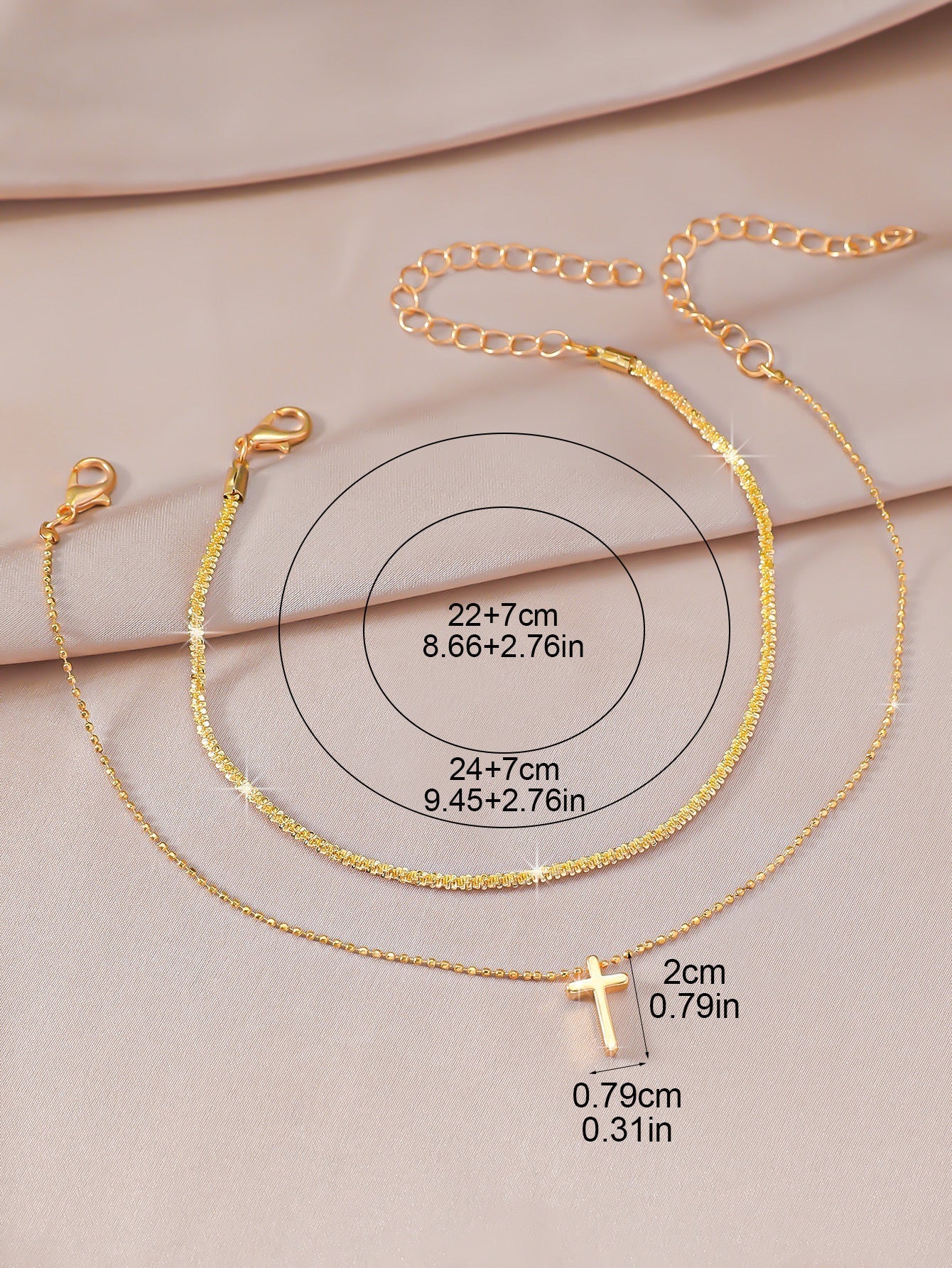 Simple Glitter Double Anklet