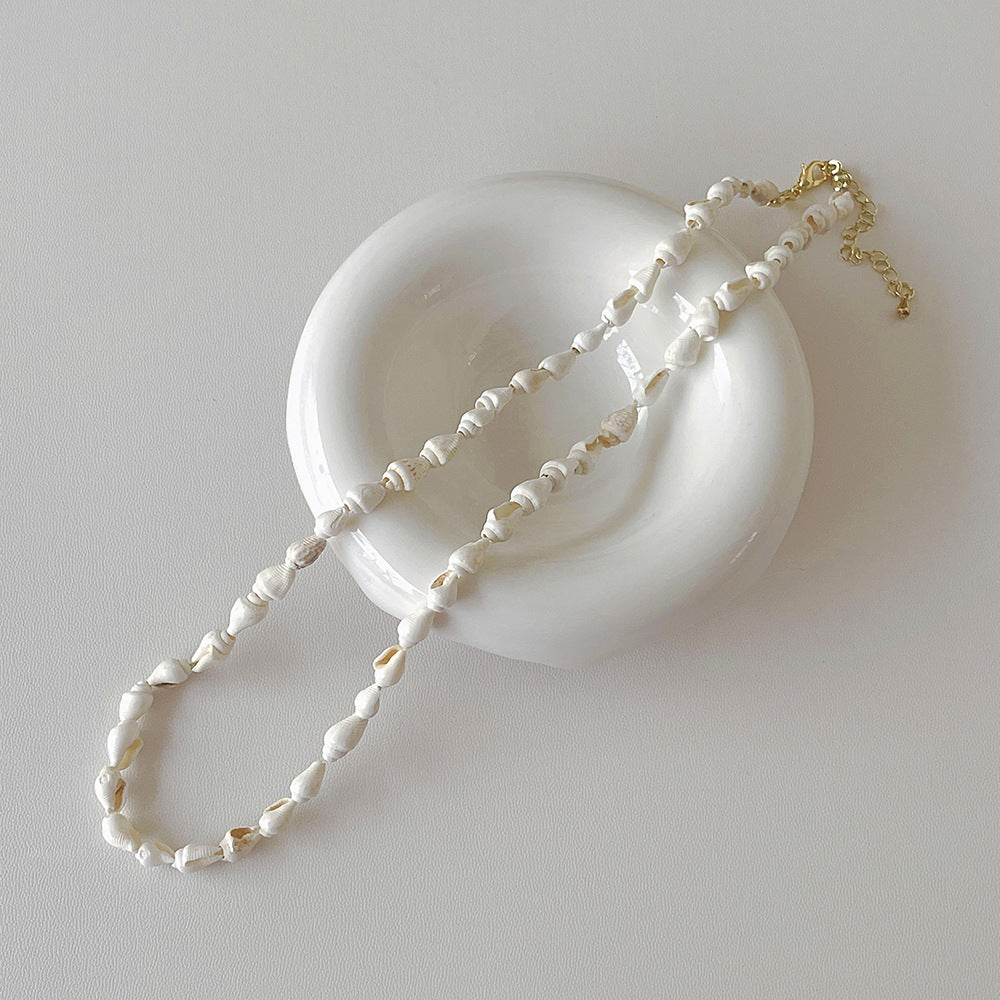 Minimalist  Natural Shell Handmade Choker Necklace