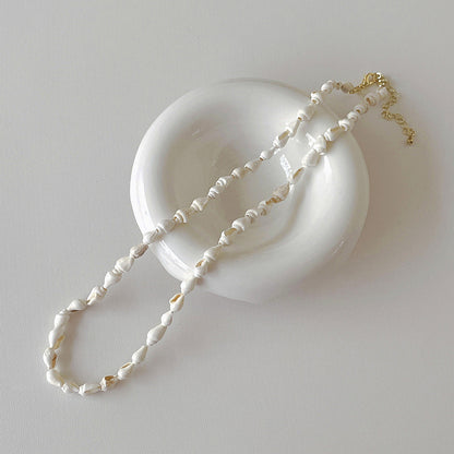 Minimalist  Natural Shell Handmade Choker Necklace