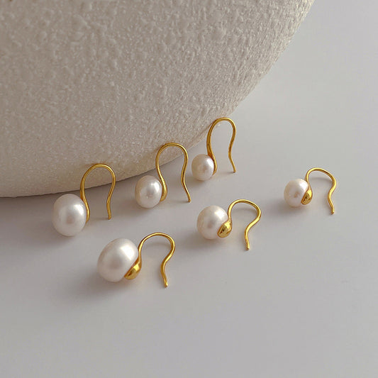 Pearl Simple Elegant Metal Earrings