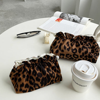 Vintage Leopard Print Cosmetic Bag