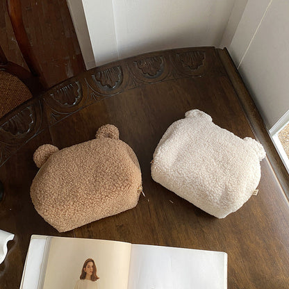 Portable Cute Plush Cosmetic Bag