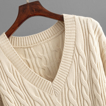 2+ Loose Twist V-Neck Knit Sets