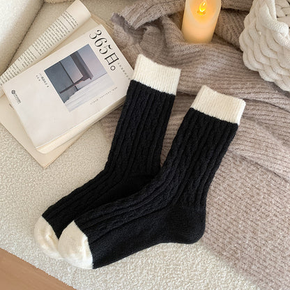 Color Block Twist Warm Thicken Socks