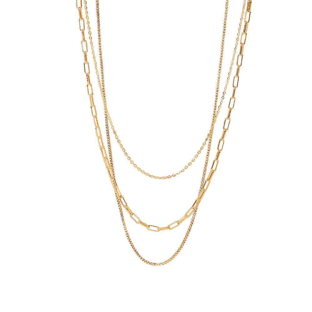 Paperclip Triple Layers Necklace