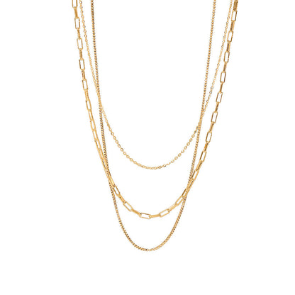 Paperclip Triple Layers Necklace