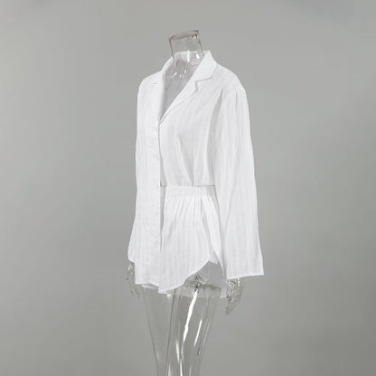 Stripe Jacquard Soft Sleepwear Sets