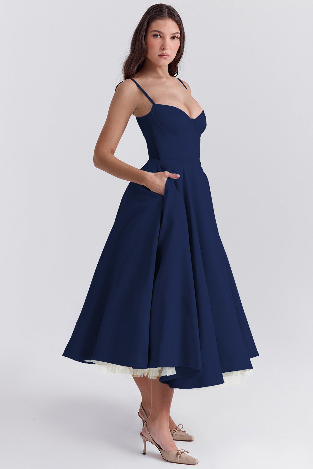 Layered Sweet Spaghetti Puffy Party Dress