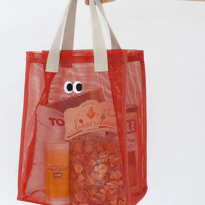 Eyes Large Capacity Mesh Handbags