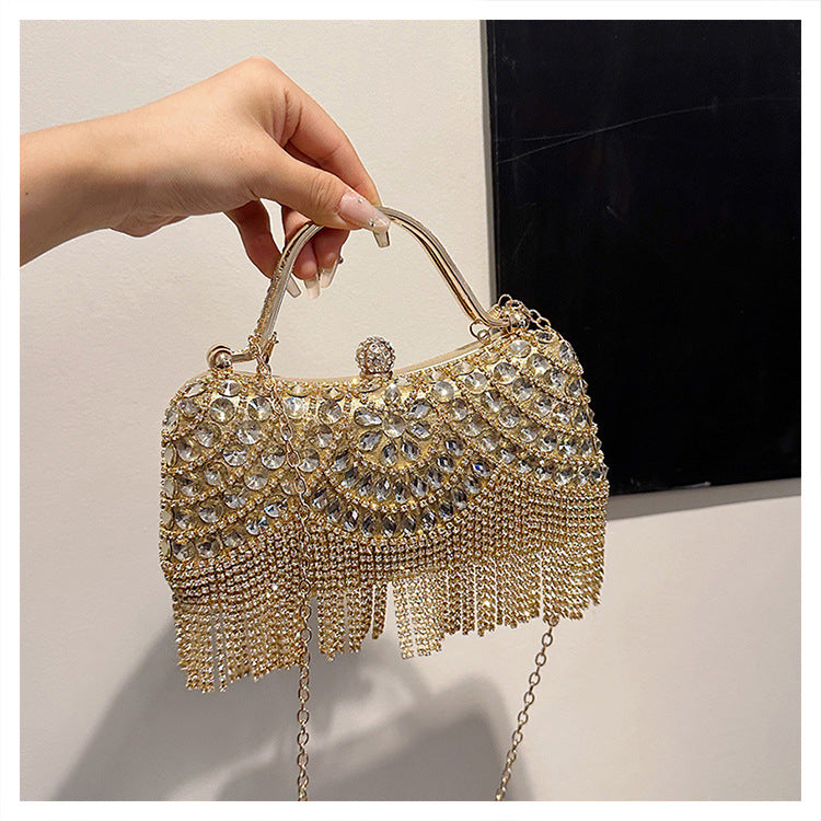 Tassel Rhinestone Chain Party Handbag