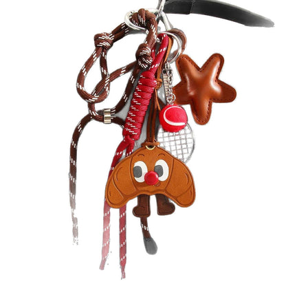 Cute Leather Rope Braided Keychain Bag Charms