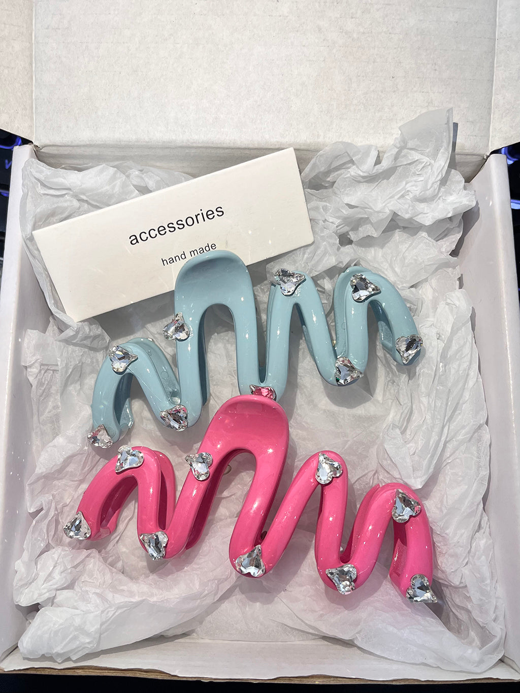 Love Rhinestone Candy Color Hair Claws