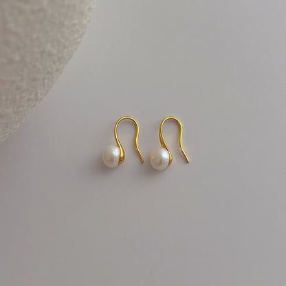 Pearl Simple Elegant Metal Earrings