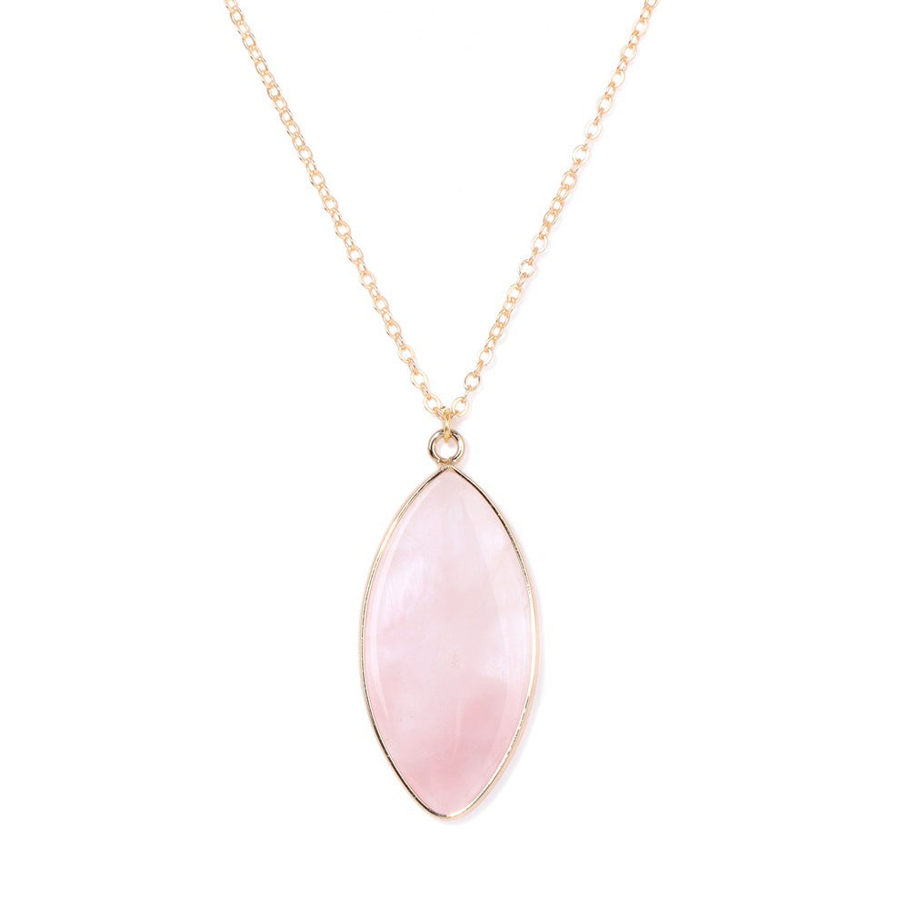 Irregiular Pink Crystal Pendant Simple Neckalces