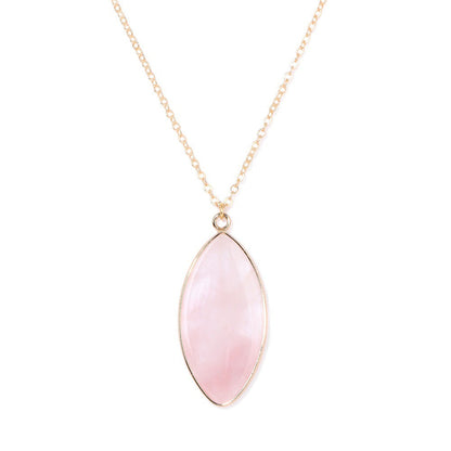 Irregiular Pink Crystal Pendant Simple Neckalces