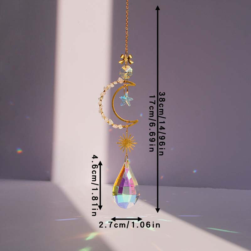 Colorful Sun Moon Hanging Crystal Decoration