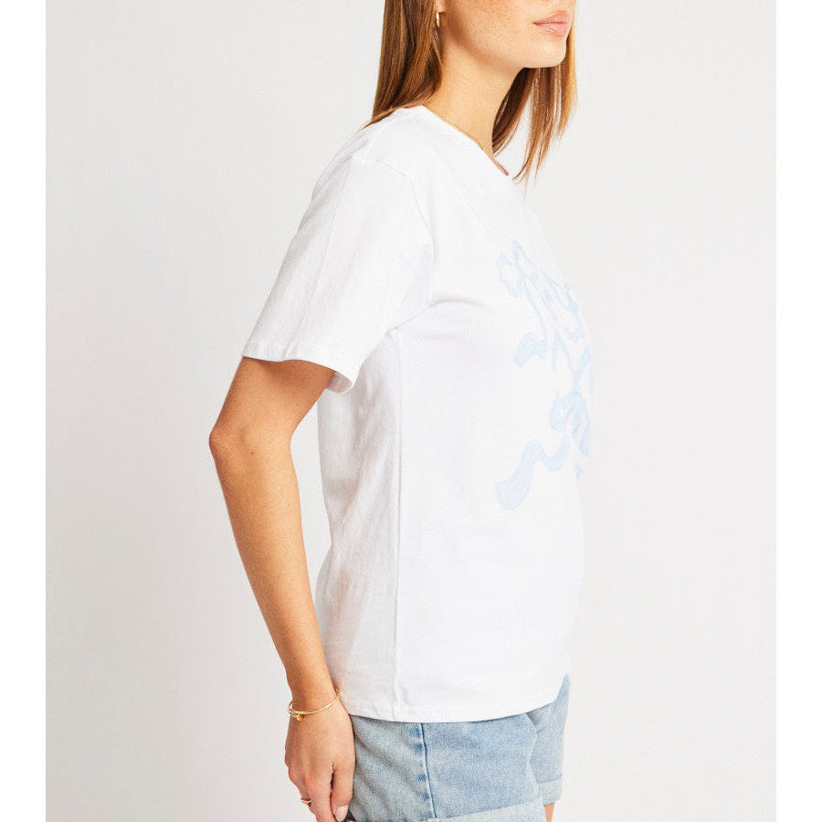 Bow Print Casual Loose Pullover T-Shirt