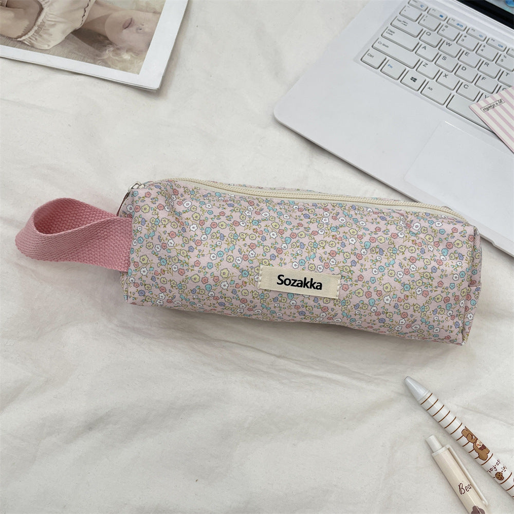 Simple Flower Print Makeup Pencil Pouch