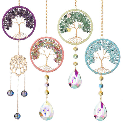 Tree Colorful Stone Crystal Home Hangings