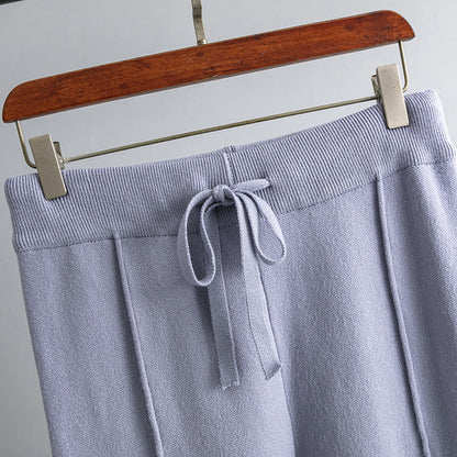 2+ Round Neck Side Split Knit Sets