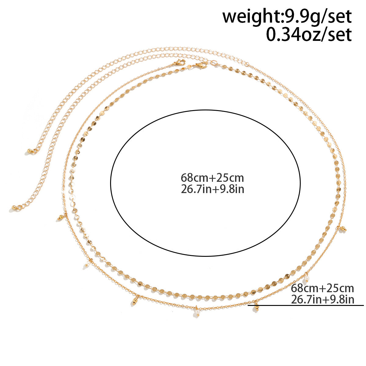 Sexy Pearl Double Layers Waist Chain