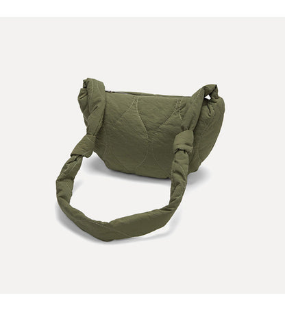 Simple Solod Color Puffer Shoulder Bag