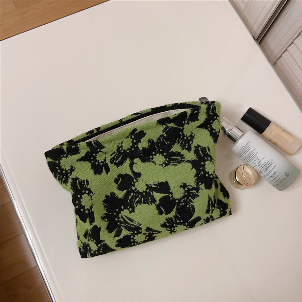 Vintage Jacquard Square Cosmetic Bag