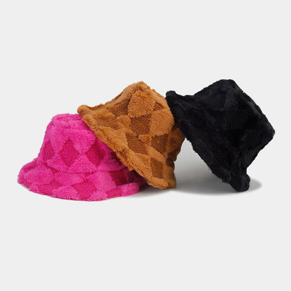 Solid Color Simple Diamond Checker Bucket Hats