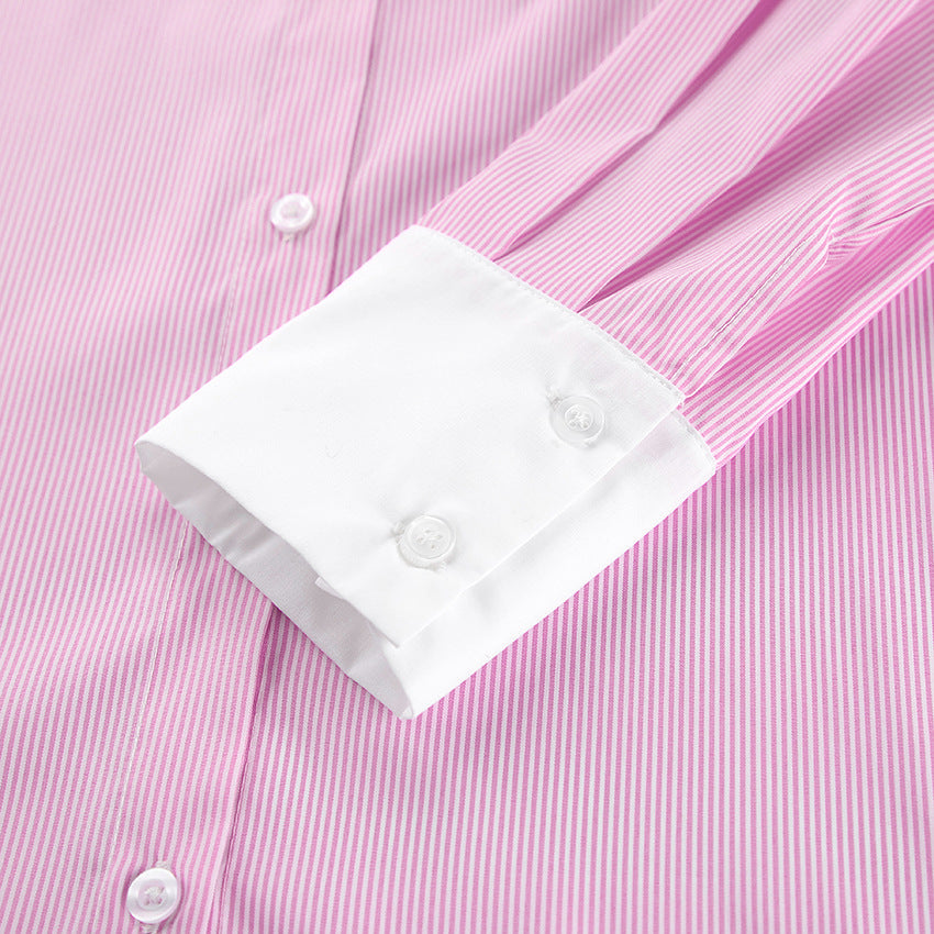 Casual Color Block Striped Long Sleeve Top