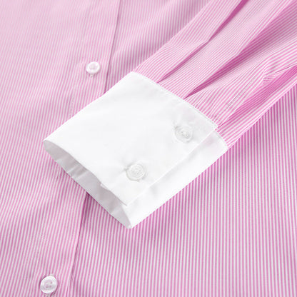 Casual Color Block Striped Long Sleeve Top