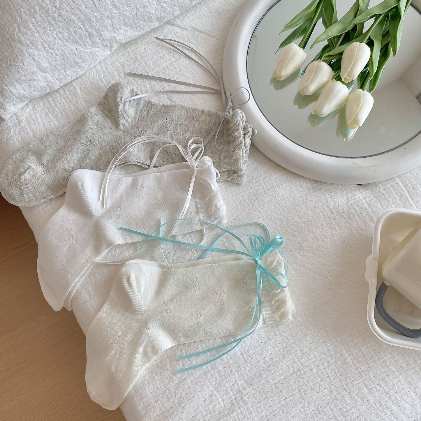 Bow Sweet Mesh Thin Socks
