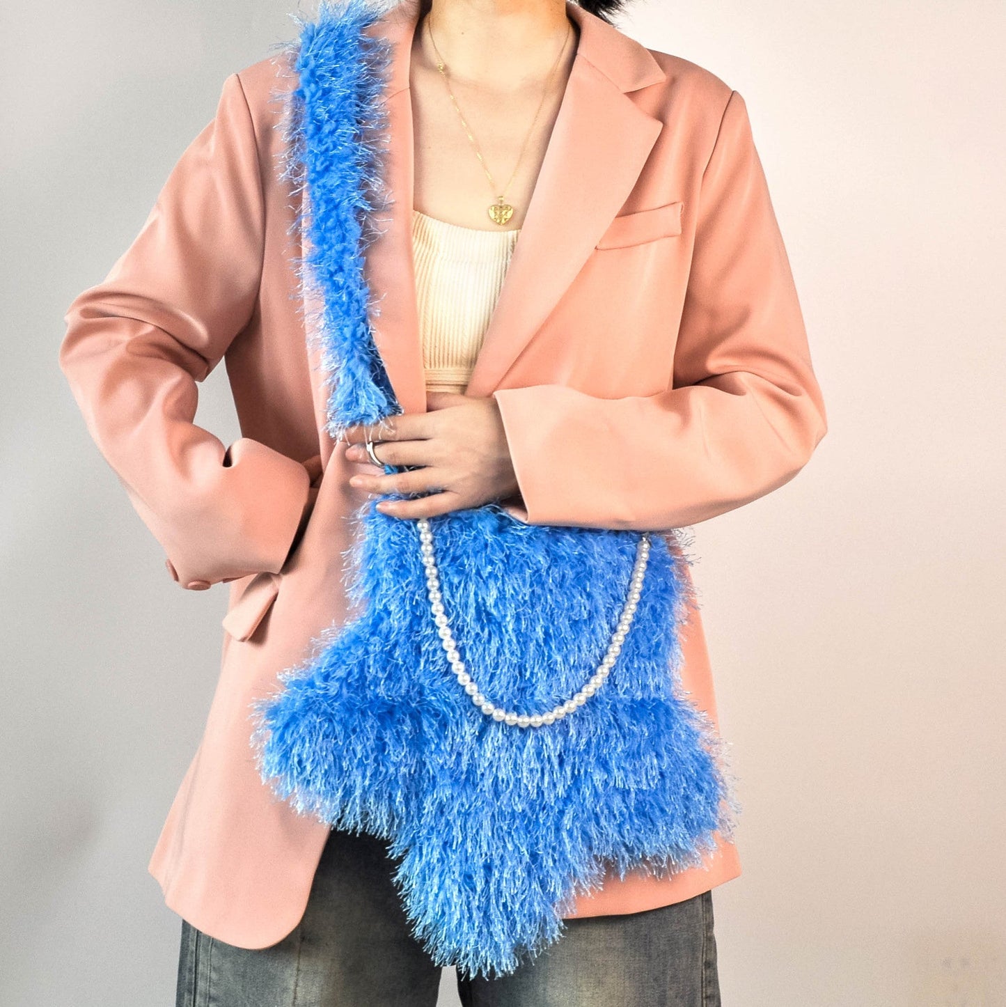 Star Shaped Cute Tassel Plush Shoulder Bag