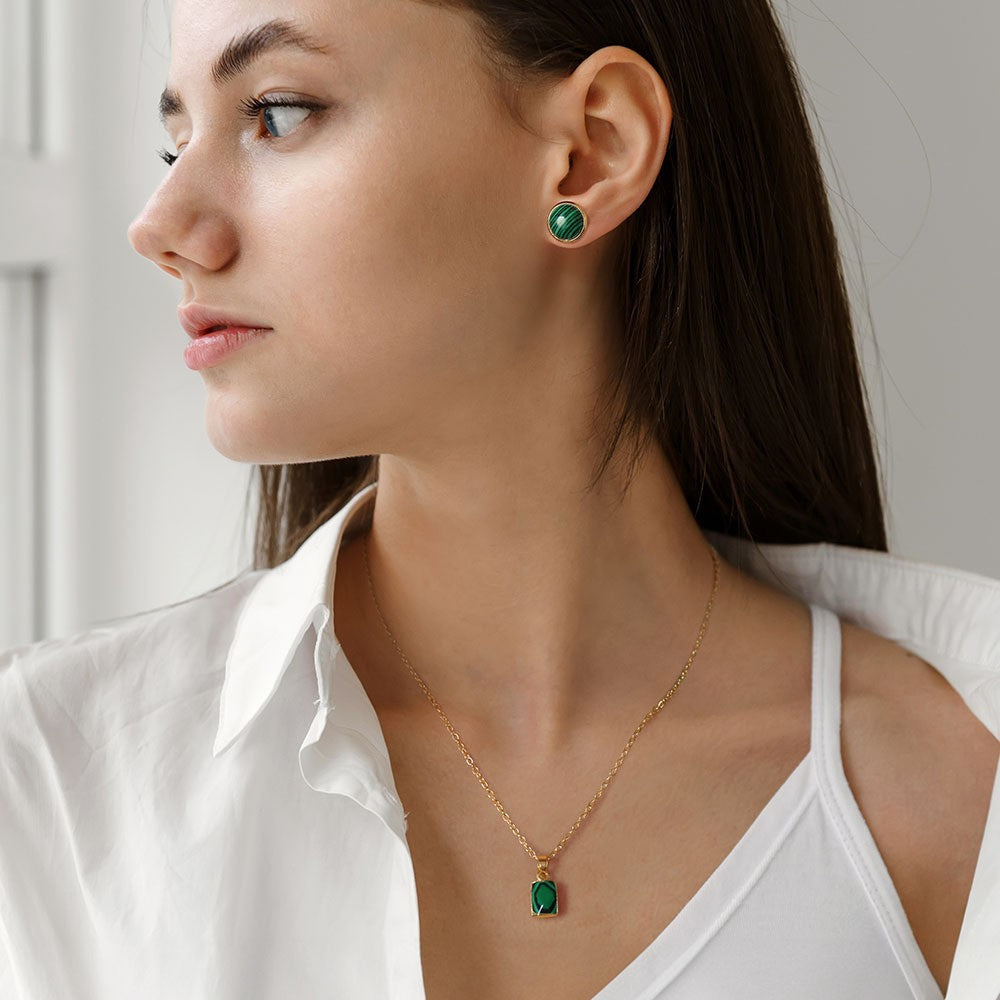 Vintage Stone Pendant Earring Necklaces Set