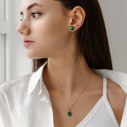 Vintage Stone Pendant Earring Necklaces Set