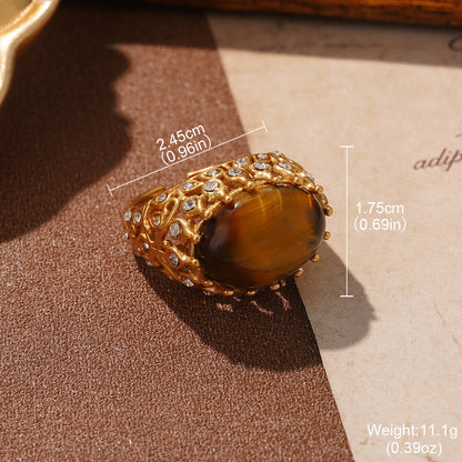 Vintage Irregular Geometric Chunky Band Ring