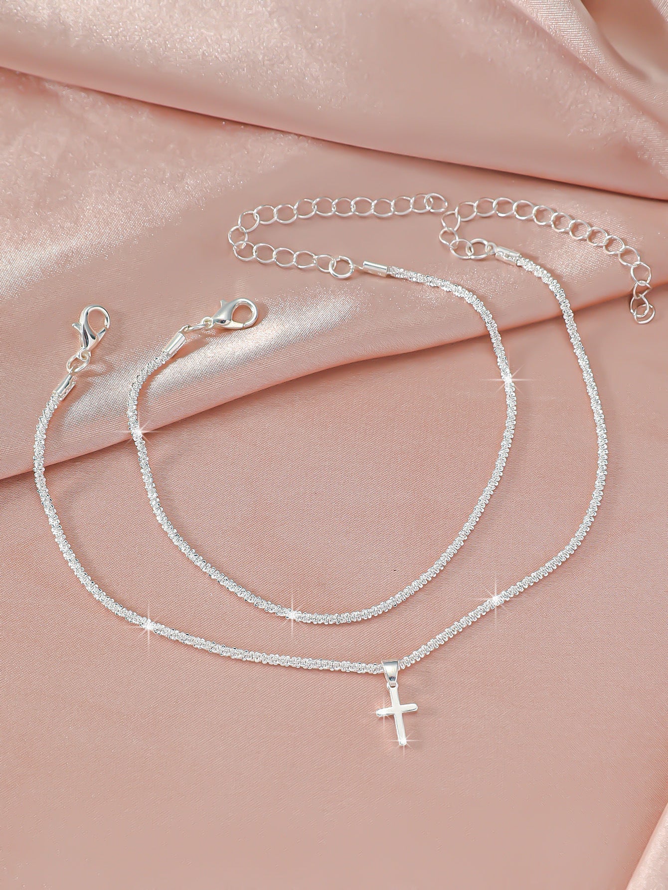 Simple Glitter Double Anklet