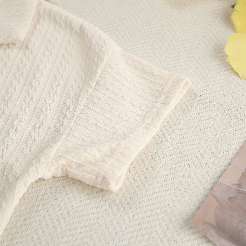 Simple Knit Solid Color Sleepwear Sets