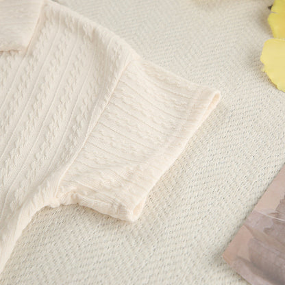 Simple Knit Solid Color Sleepwear Sets