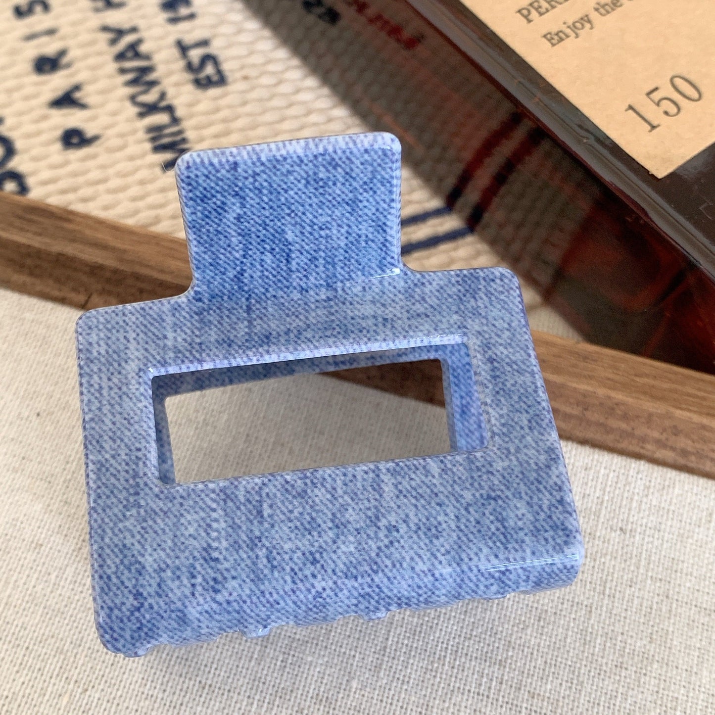 Simple Blue Geometric Acetate Hair Claw