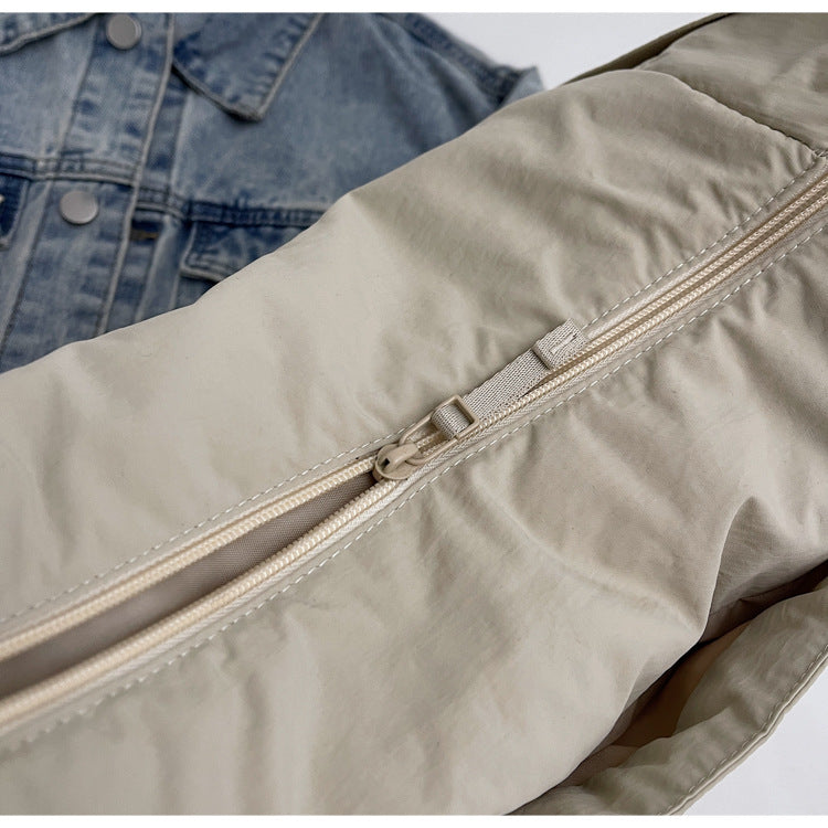 Casual Solid Color Nylon Shoulder Bag