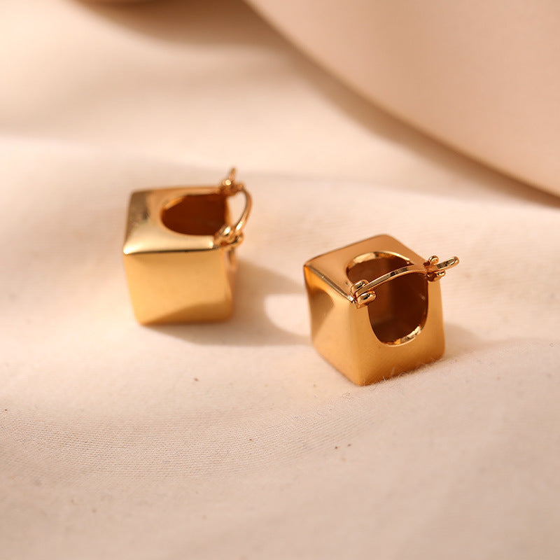 Square Shaped Simple Hoop Earrings