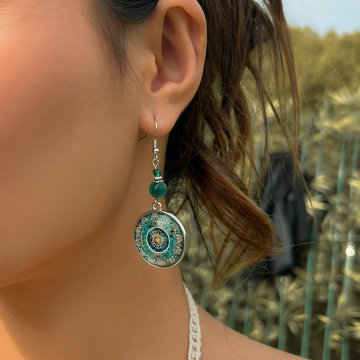 Vintage Dreamcatcher Mandala Dangle Stud Earrings