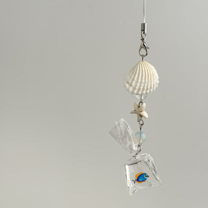 Cute Seashell Fish Keychain Bag Charm